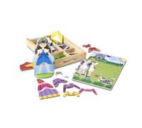 Melissa & Doug Princess & Horse Magnetic Dress-Up Wooden Dolls Pretend Play Set