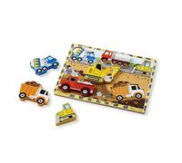 Sablon Melissa & Doug Construction Vehicles Peg Puzzle 3D 3726 (6 Pieces) - 6 Pcs
