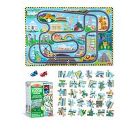 Melissa & Doug Race Around the World Tracks Floor Puzzle, 48 Pieces