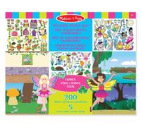 Melissa & Doug Reusable Sticker Books for 3+ Year Olds, Fairies Sticker Book, Plane Activities Toddlers, Reusable Stickers for Kids Travel Activity Packs, Childrens Books Age 3-4 Years