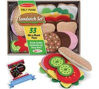 Melissa & Doug Sandwich Felt Food - Play Food Set + FREE Scratch Art Mini-Pad Bundle [39543]