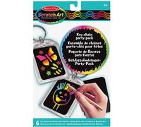 Melissa & Doug Scratch Art Key Chain Party Pack Activity Kit - 6 Key Chains