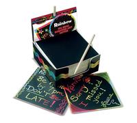Melissa & Doug Rainbow Mini Scratch Art Note Cubes - 125 Notes, Wooden Stylus, FSC Certified