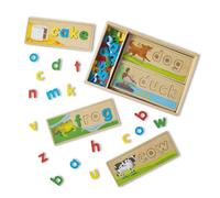Melissa & Doug See & Spell, Spelling Game, Wooden Alphabet Letters and Words, Word Flash Cards, Learning Toy, Motor Skills, Problem Solving, Spelling for 4-6 year olds, Gift for Boy or Girl