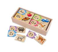 Melissa & Doug Self-Correcting Alphabet Wooden Puzzles, 52-Piece ABC Matching Set with Storage Box - Educational Toy for Kids Age 4+