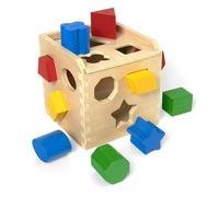 Melissa & Doug Shape Sorting Cube Classic Wooden Kids Toy - The Original (Sturdy Wooden Construction, 12 Pieces, Great Gift for Girls and Boys - Best