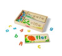 Melissa & Doug Spanish See & Spell Educational Language Learning Toy, Early development & activity toys, Puzzle, Wooden puzzle, Gift for 3 year old boy or girl