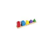 Melissa Doug Stack and Sort Board Wooden Educational Toy With 15 Solid Wood Pieces