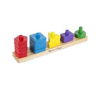 Melissa & Doug Stack and Sort Board | Wooden Toys | Busy board | Building blocks | learning toys for 3 year old | Developmental Toy | Motor Skills | Montessori Toy | 3+| Gift for Boy or Girl