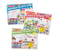 Melissa & Doug Sticker and Coloring Activity Pad 3-Pack - Alphabet, Numbers, Colors and Shapes