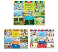 Melissa & Doug Sticker Pad Bundle: Vehicles, Town, Habitats - Reusable Sticker Pads for Kids