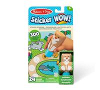 Melissa & Doug Sticker WOW 24-Page Activity Pad and Sticker Stamper, 300 Stickers, Arts and Crafts Fidget Toy Collectible Character - Bunny