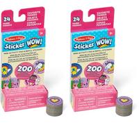 Melissa & Doug Sticker Wow!™ Mini Activity Pad and 200+ Refill Stickers for Sticker Stamper Arts and Crafts Fidget Toy Collectibles - Assorted Favourite Things Stickers - FSC Certified (Pack of 2)