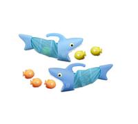 Melissa & Doug Sunny Patch Spark Shark Fish Hunt Pool Game With 2 Nets and 6 Fish to Catch