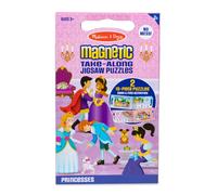 Melissa & Doug Take-Along Magnetic Jigsaw Puzzles Travel Toy - Princesses (2 15-Piece Puzzles)