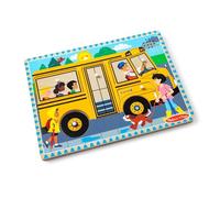 Melissa & Doug 10739 The Wheels on the Bus Sound Puzzle | Puzzles | Wood | 2+ | Gift for Boy or Girl, Multicolor, 17.145 cm*31.115 cm*23.495 cm
