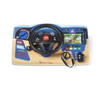 Melissa & Doug Vroom & Zoom Dashboard Toy, Wooden Dashboard, Toy with lights and sound effects, Realistic play steering wheel, Pretend Play, Ages 3,4,5, Gift for Boy or Girl - FSC Certified