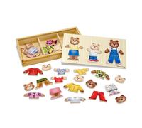 Melissa & Doug Wooden Bear Family Dress-Up Puzzle With Storage Box, Puzzles, Wooden Toy, 3+, Gift for Boy or Girl,Multicolour,31.75 x 15.748 x 5.08cm
