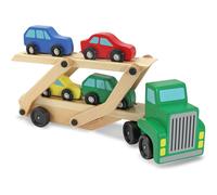 Melissa & Doug Wooden Car Transporter Toy Truck & Cars