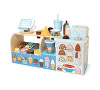 Melissa & Doug Wooden Cool Scoops Ice Creamery Play Food Toy, Toy kitchen, Ice cream toy for girls and boys, Pretend play food montessori toy 3 year old - FSC Certified