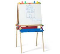Melissa & Doug Wooden Easel Kids Art Set, Painting Easel for Toddlers to Craft, Kids Whiteboard Easel, Dry-erase board and Chalkboard, 3 to 6 years, Gift for Boys or Girls,Multicolor,47 x 27 x 26 Inch
