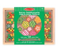 Melissa & Doug Wooden Flower Power Bead Jewelry Making Set for Girls - 14178