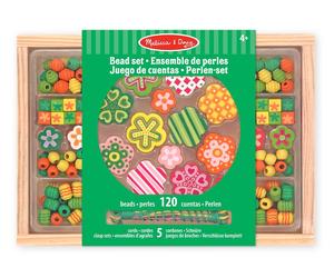 Melissa & Doug Wooden Flower Power Bead Jewelry Making Set for Girls - 14178