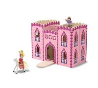 Melissa & Doug Wooden Fold & Go Princess Castle Toy | Gift Age 3+ & Presents | Wooden Toy | Princess Castle for Girls and Boys | Pretend Play | Play Set | 3+ | Gift for Boy or Girl