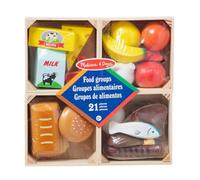 Melissa & Doug Wooden Food Groups - Role Play Kitchen Set For Children Fruit, Vegetables & More In Crates Age 3+