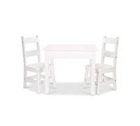 Melissa & Doug Wooden Kids Table and Chairs Set - White, Kids Bedroom Furniture, Playroom Decor, Playspaces and Room Decor, Furniture, 3+ Gift for Boy or Girl