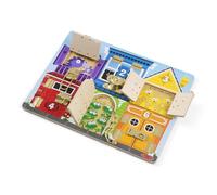 Melissa & Doug Wooden Latches Board Busy Board Wooden Toy Developmental Toy