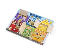 Melissa & Doug Wooden Latches Board | Busy Board Wooden Toy | Developmental Toy | Motor Skills | Problem Solving | 3+ | Gift for Boy or Girl