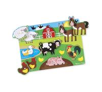 Melissa & Doug Wooden Peg Puzzle - Farm Animals