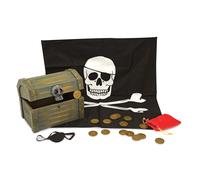 Melissa & Doug Wooden Pirate Chest Pretend Play Set
