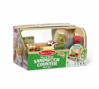Melissa & Doug Slice & Stack Wooden Sandwich Counter | Toy Shop for Kids, Pretend Play Set | Age 3+ - FSC Certified