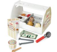 Melissa & Doug Wooden Scoop & Serve Ice Cream Counter Set - 28 Pcs