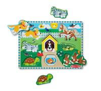Melissa & Doug Wooden Toys - Pets | Peg Boards for Children | Learning Toys for 2 Year Old Girls & Boys | Toddler Puzzles Gifts | Jigsaws for Children Age 2 3 4