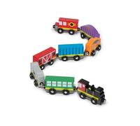 Melissa & Doug Wooden Train Cars (8-Piece Train Set)