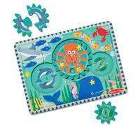 Melissa & Doug Wooden Underwater Jigsaw Spinning Gear Puzzle - 18 Pieces, Puzzles for 3 year olds, Wooden puzzle, Montessori toys, Toddler puzzles, Problem solving, Gift for boy or girl, 31003