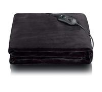 Melissa Electric Heated Blanket, Large Flannel Fleece Overblanket with 3 Heat Settings, 3 Hour Auto Shut-off, Machine Washable, 120W, 180 x 130 cm - Black