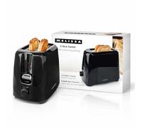 MELISSA Fast Toaster 2 Slice Slots, Dial 6 Level Browning, 600W Black