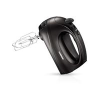 Melissa Hand Mixer 300W, 5 Speeds + Turbo, Chrome Whisks & Dough Hooks, Comfortable Ergonomic Design - Black
