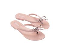 Melissa Harmonic Eclipse Womens Fashion Sandals - Dressy Flip Flops with Metallic Bow - Lightweight PVC, Flexible Design - Summer Sandals for Women, Flat & Flexible, Iris - Pink/Rose, 5