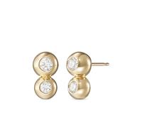 Melissa Kaye 18K yellow gold large Audrey Double diamond earrings One Size