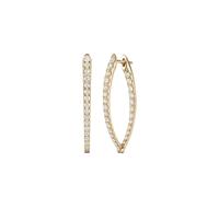 Melissa Kaye 18K yellow gold medium Cristina diamond hoop earrings One Size