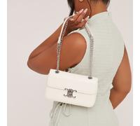 Melissa Logo Detail Chain Strap Cross The Body Bag In White Faux Leather, Women's Size UK One Size