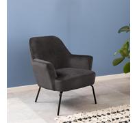 Melissa Lounge Chair - Dark Grey Velvet Fabric