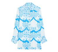 Melissa Odabash Paige Printed Woven Cover-up Shirt - Blue And White - L (UK14 / L)