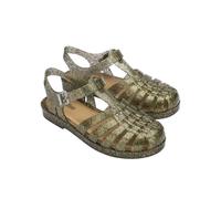Melissa Possession Jelly Sandal for Women - The Original Jelly Shoe, Fisherman's Sandal with Adjustable Strap and Side Buckle, Glitter Clear/Beige, 4 UK
