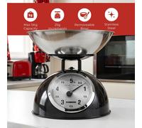 Melissa Retro Mechanical Kitchen Scales Large Dial Stainless Steel Bowl 5kg